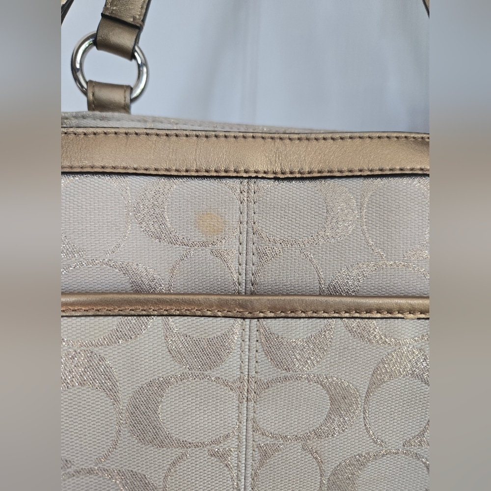 Coach Signature Canvas Shoulder Bag in Champagne - Picture 7 of 14